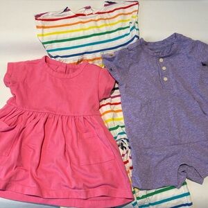 Primary Kids One Pieces - Pink, Purple, and Rainbow Stripes